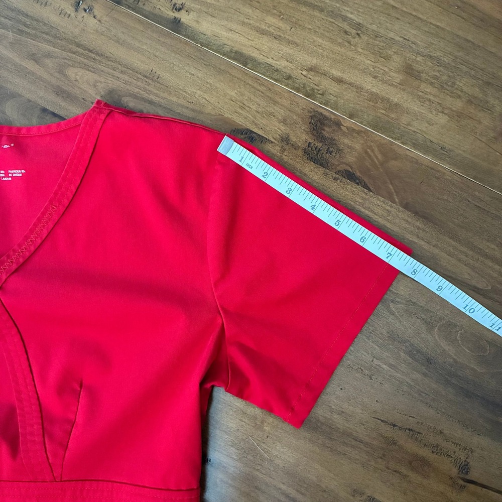 Women's Red Cherokee Scrub Top Style 1066 - Picture 12 of 14